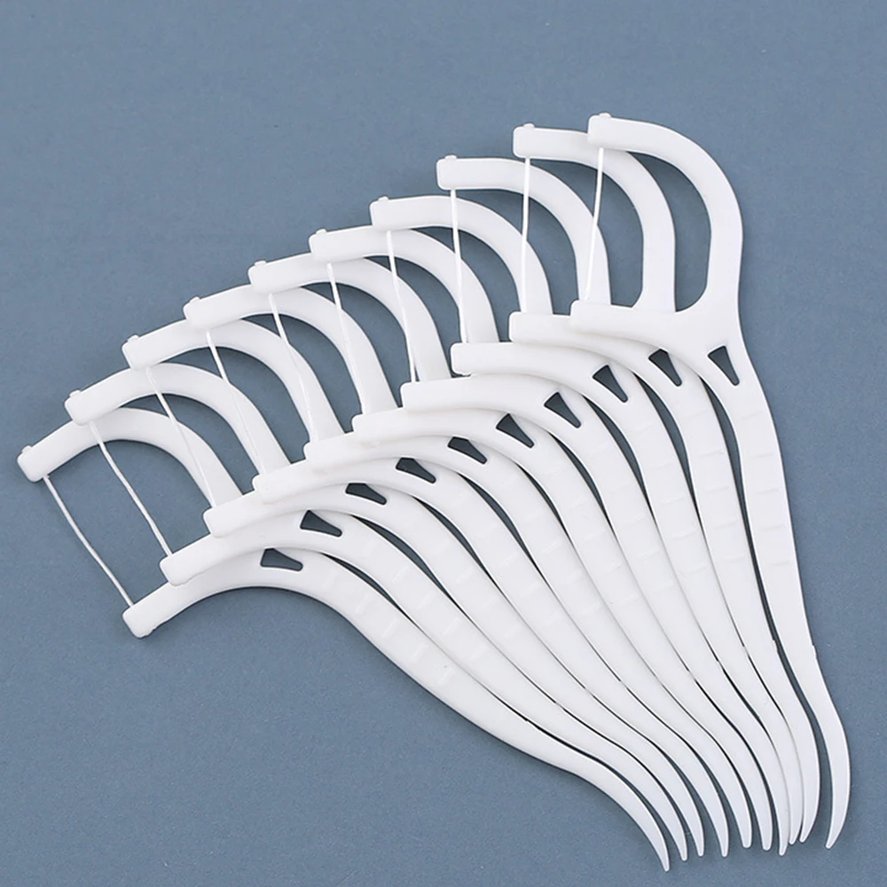 50/100pcs Disposable Flossers Sticks With Portable Dental Floss Pick