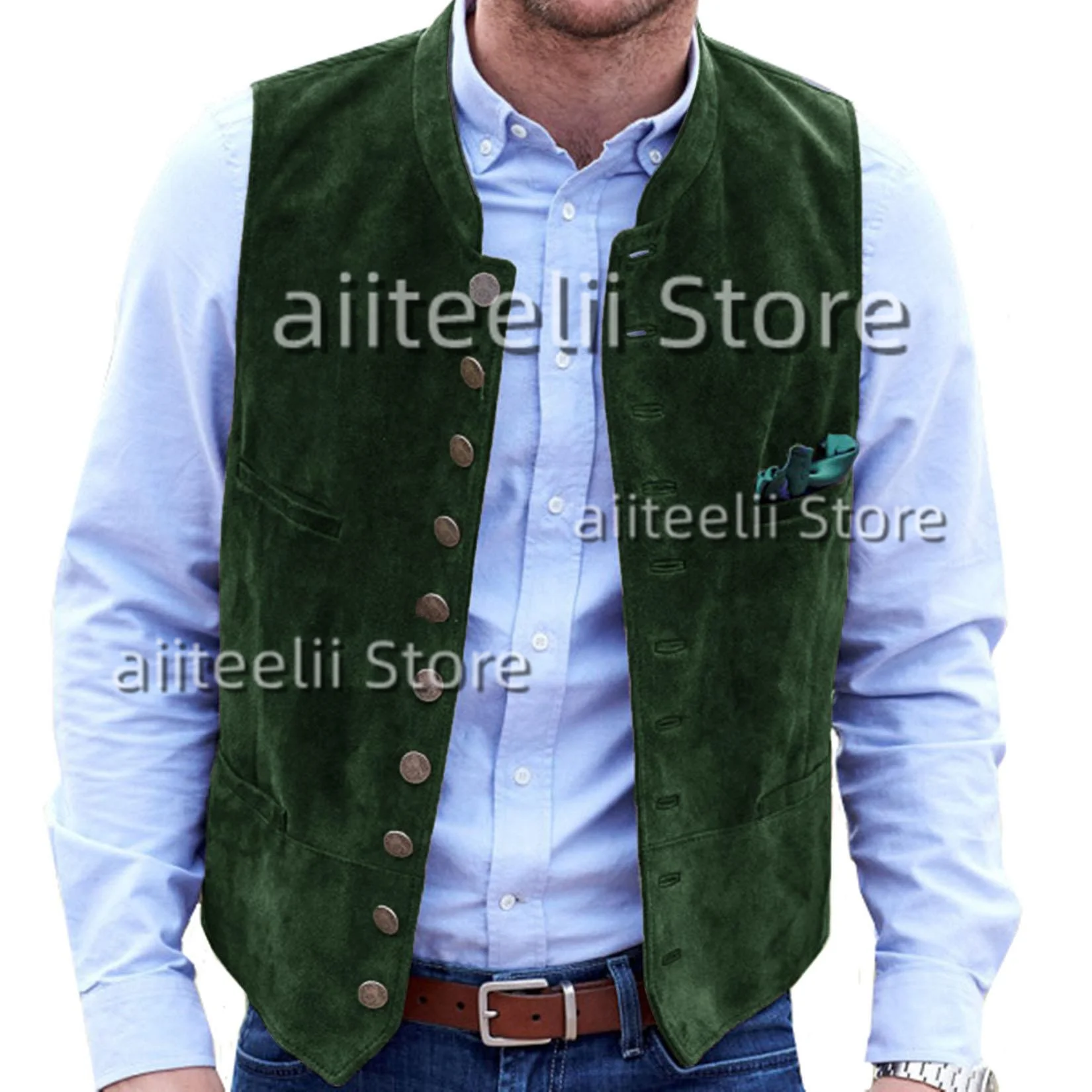 Men's Suede Suit Vest Casual Fashion Steampunk Style Vest Single Breasted Sleeveless Casual Comfortable Men Jacket Men dress vests