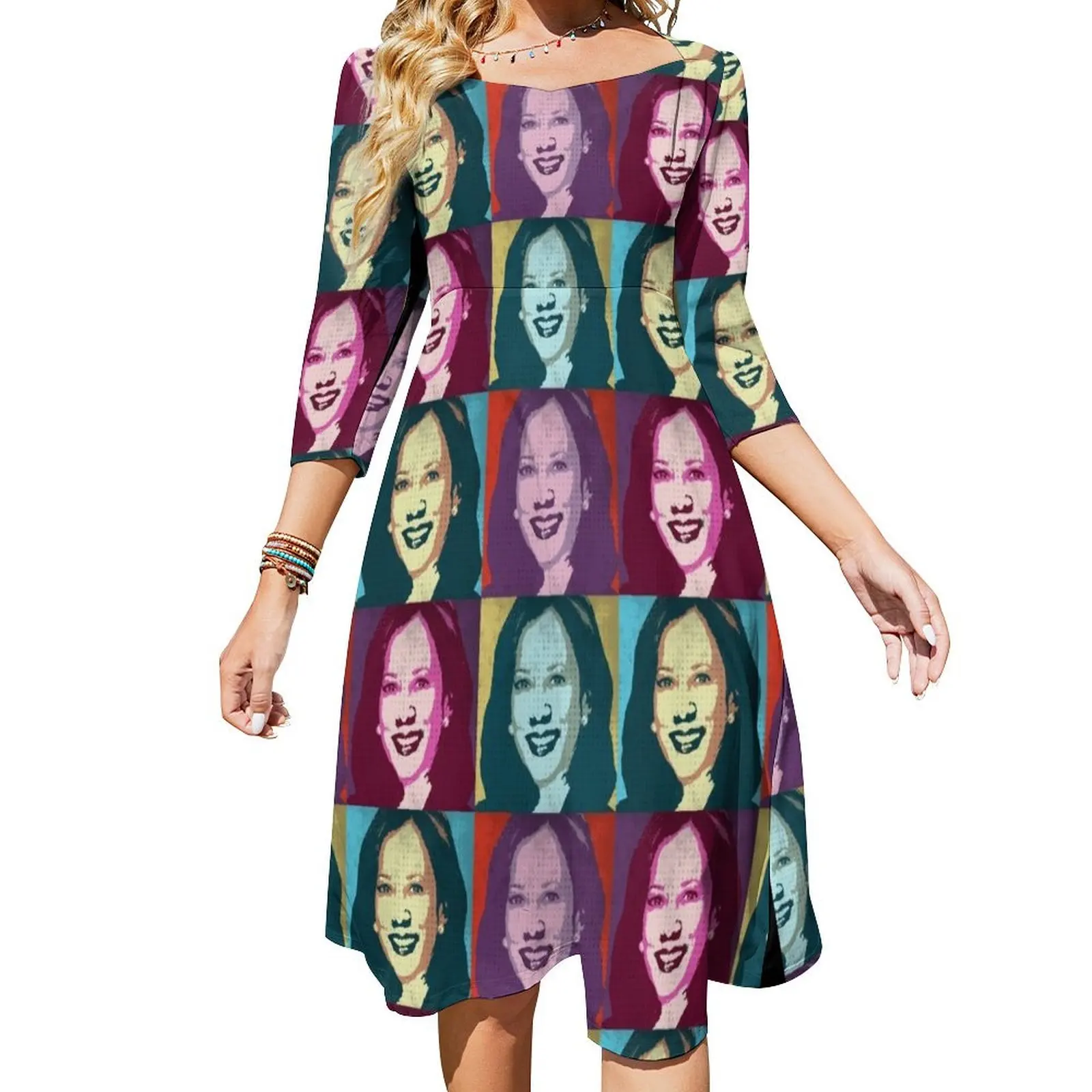 

Женское летнее платье-колокол с принтом, в Корейском стиле