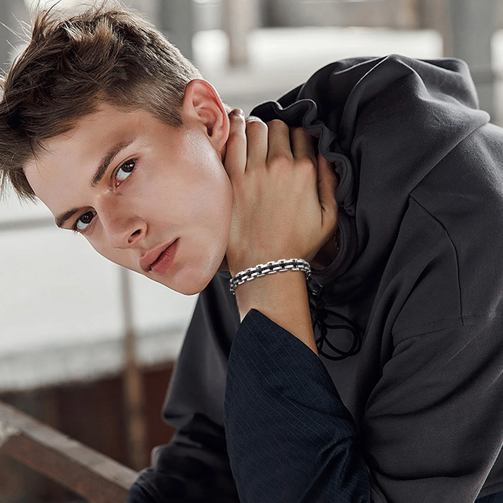 Stainless Steel Chain Watch Band Bracelet for Men