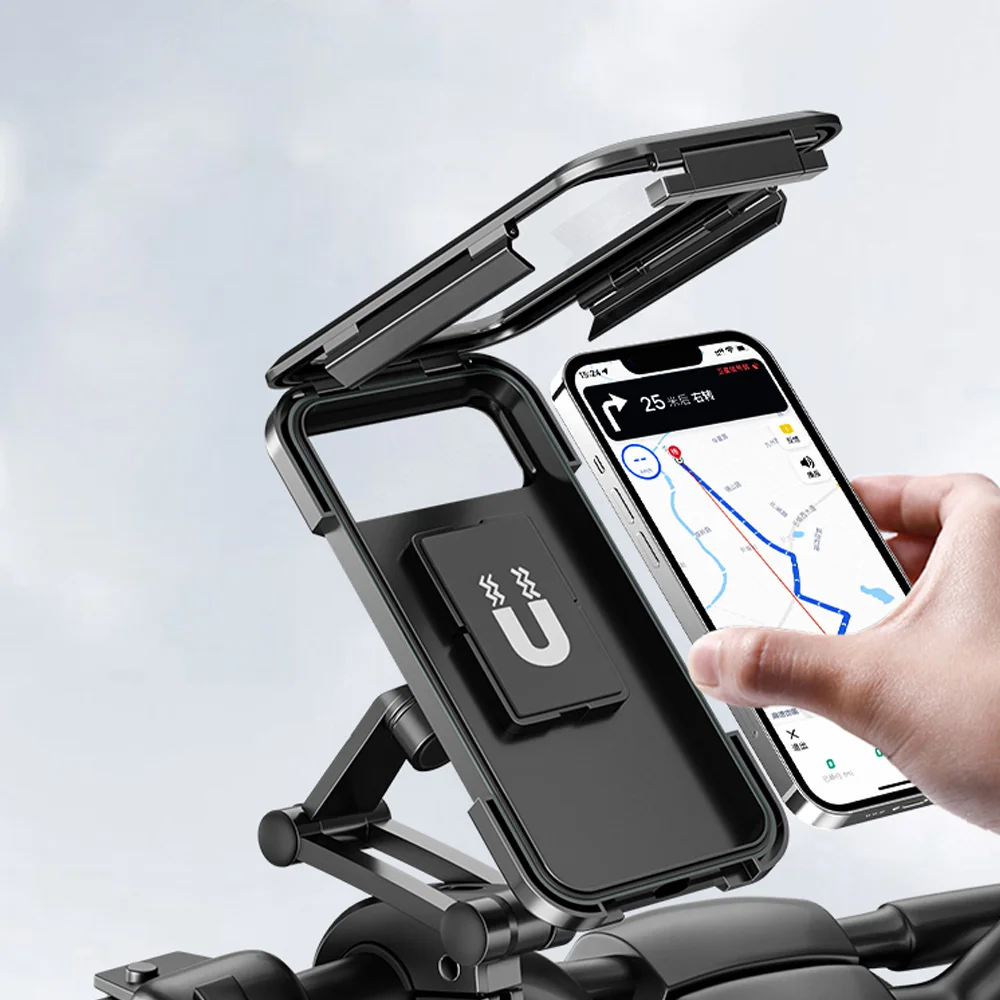 

Waterproof Motorcycle Bike Mobile Phone Holder Support Universal Bicycle GPS 360° Swivel Adjustable Motorcycle Cellphone Holder