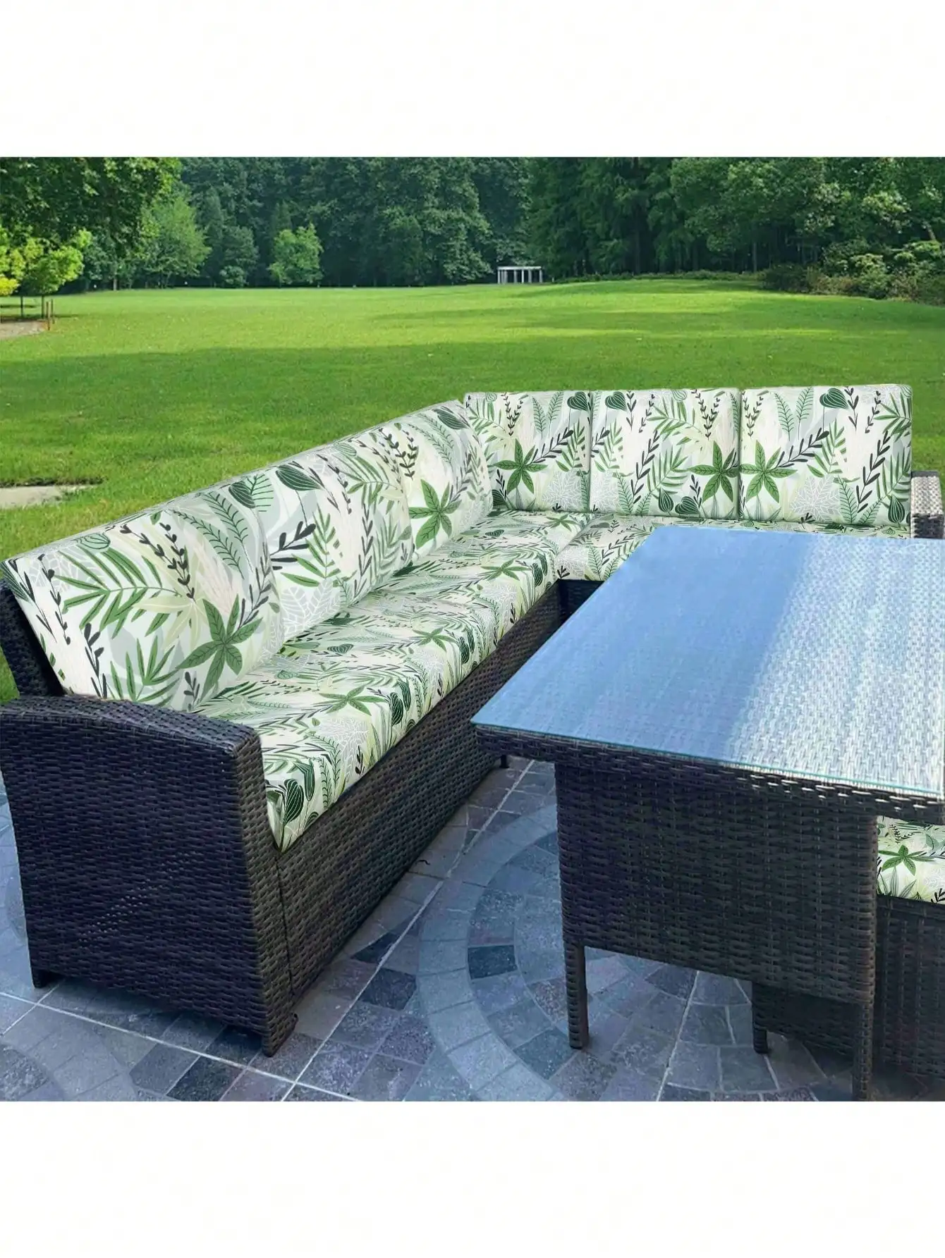 Outdoor Tropical Print Sofa Cushion Cover Image 8
