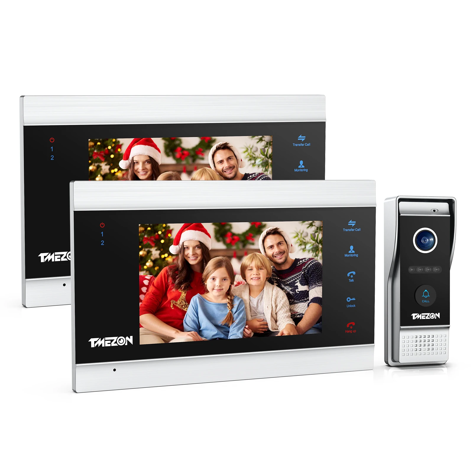 TMEZON 7 Inch 1080P TFT Wired Video System Door Phone Camera
