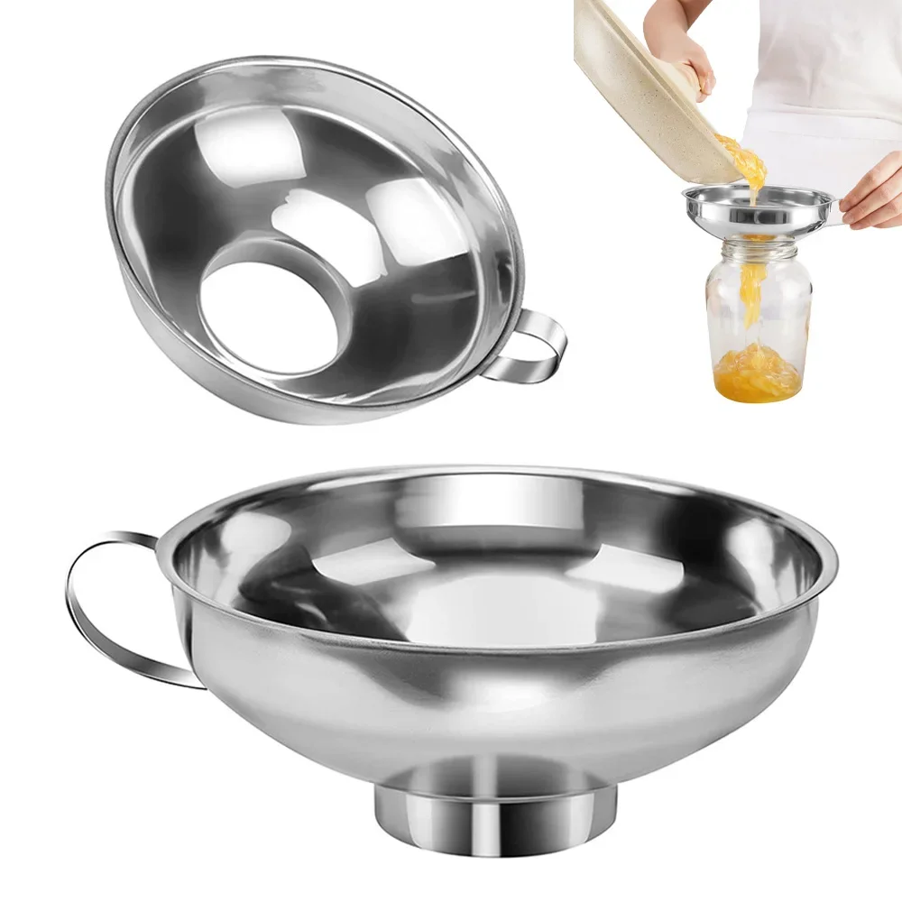 2 Size Stainless Steel Wide Mouth Canning Funnel 2