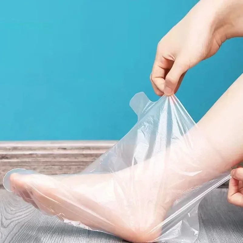 Disposable Foot Mask 100 Pcs Disposable Foot Mask Cover Transparent Waterproof Mask Cover