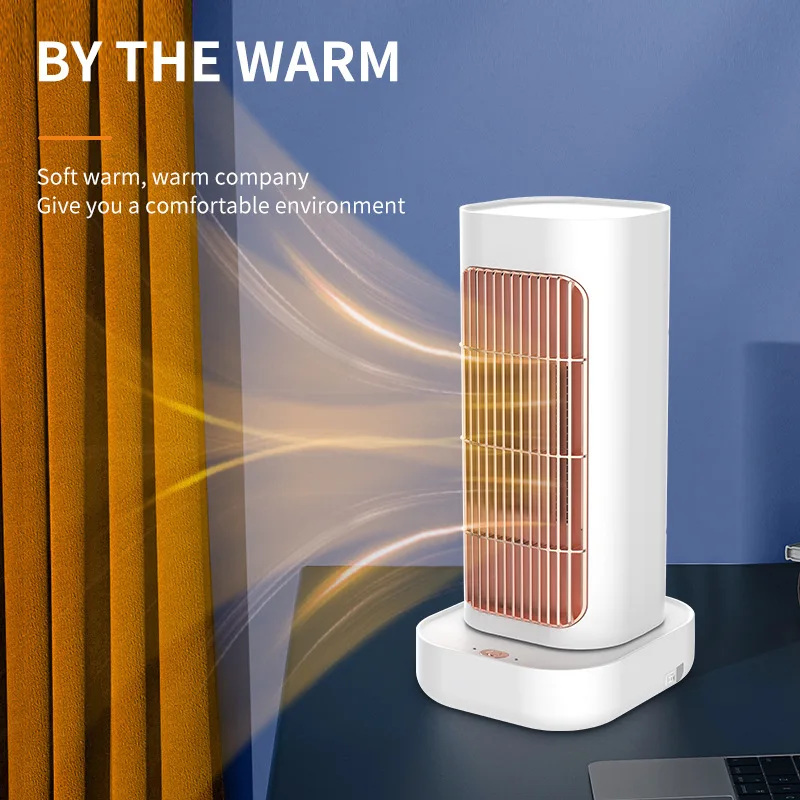1300W Winter Mini Electric Heater Portable Desktop Fan Heater PCT Ceramic Heating Warm Air Blower 90°Head Shaking Warmer Machine