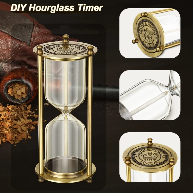 Homemade Hourglass Crown 1917 Sand Empty Bottle Timer Birthday Gift Creative Decor DIY Metal Sandglass Home Desktop Accessories sand timer,liquid hourglass timer,colored hourglass