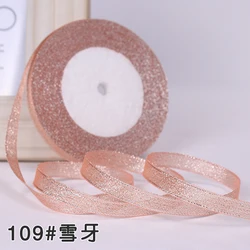 Metallic Glitter Ribbon for DIY Crafts and Gift Wrapping - 25 Yards, 10mm Wide (109 Korea Pink)