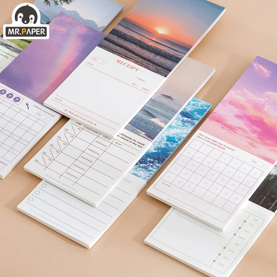 

Бумага Mr.paper 6 стилей 30 шт./книжка блокнот для записей в эстетическом ландшафте литературный простой блокнот для сообщений записей бумажные блокноты