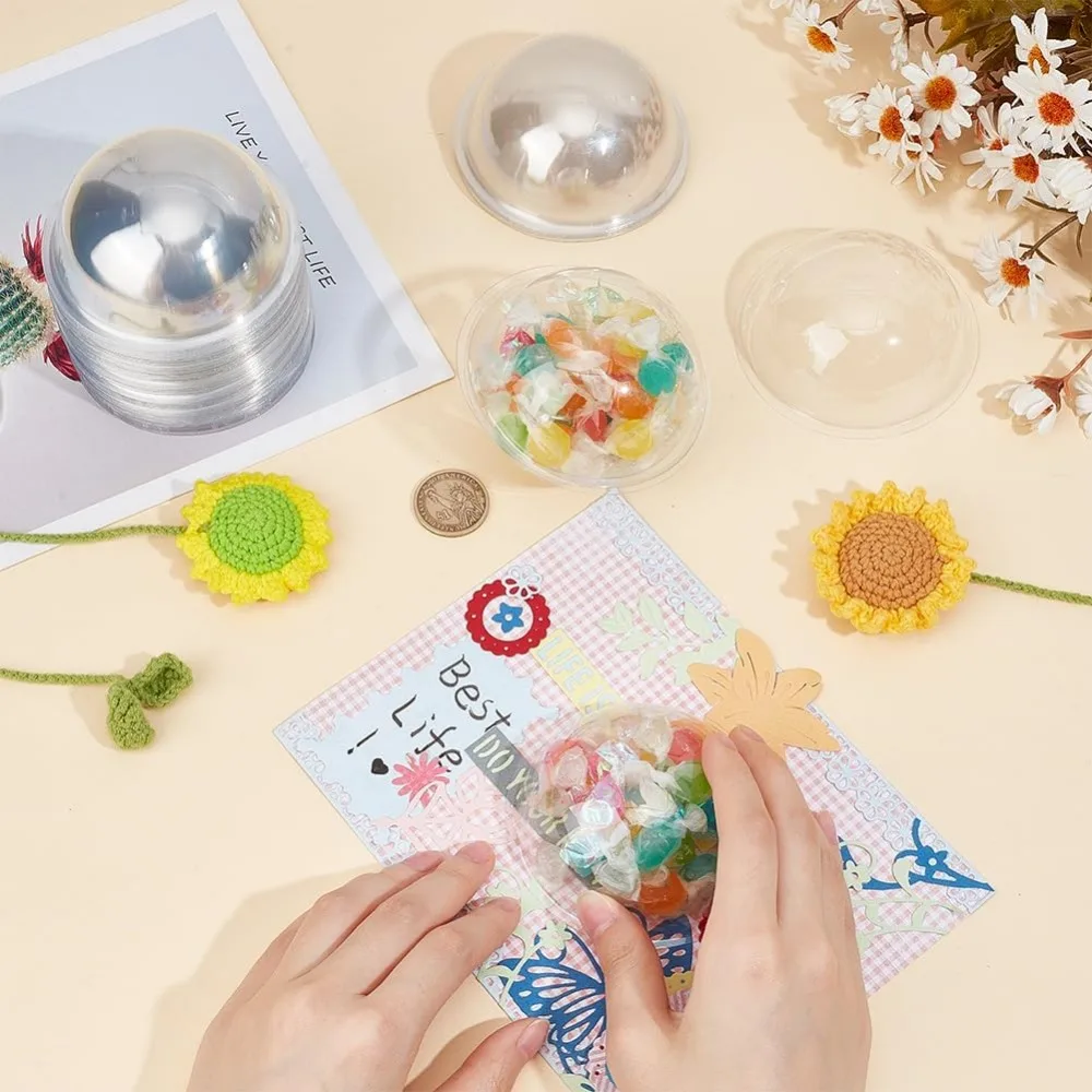 3.1 inch Half Ball Clear Candy Dome PVC Half Ball Domes Candy Holder Shaker Domes For Card Making Clear Plastic Dimension 80 Pcs plastic candy domes