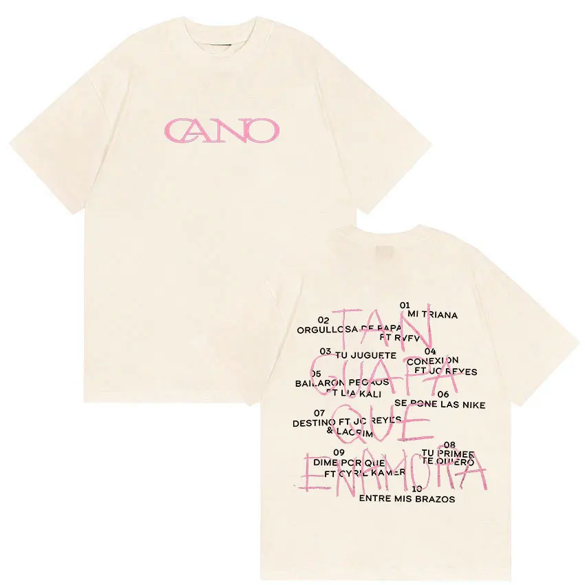 Cano Triana Tan Guara Que Enamopa Tour 2025 앨범 그래픽 T 셔츠 남성용 빈티지 고품질 패션 오버 사이즈 코튼 티셔츠