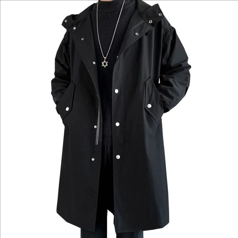 Men's Autumn New Hooded Jacket Korean Streetwear Oversize Coats Korean Streetwear Fashion Male Clothing Hip Hop Loose Jackets