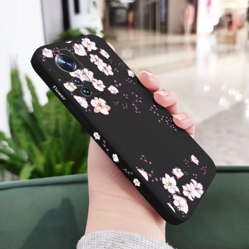 Elegant Plum Blossom Liquid Silicone Phone Case - Premium Protective Cover