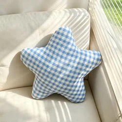 Whimsical Star Plush Decorative Pillow for Bedroom & Living Room (Blue)