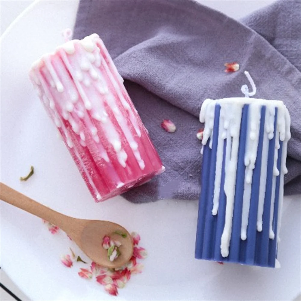 Geometric Silicone Mold DIY Cylinder Epoxy Resin Candle Mold 3D Art Super Easy To Demold Handmade Candle Making Home Decor
