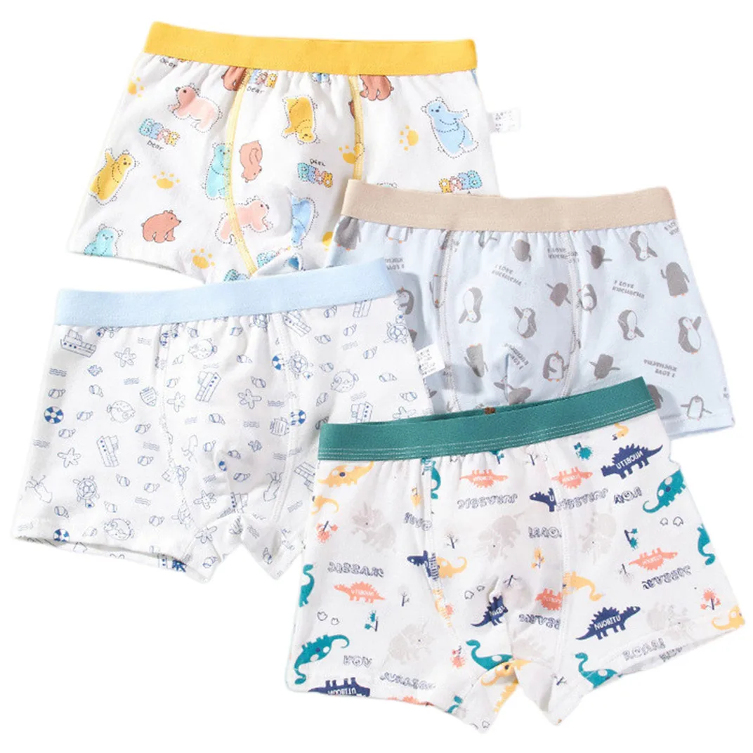 

Baby Boy Boxer Cotton Underwear Children Underpants Cartoon Dinosaur Bear Anime Print kid Healthy Breathable Panties Size 90-155