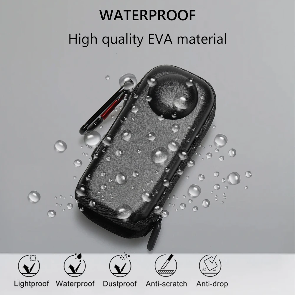 Case for Insta360 X4 Accessories PU Portable Carrying Case Anti-scratch Travel Storage Case with Carabiner Portable Storage Bag 5