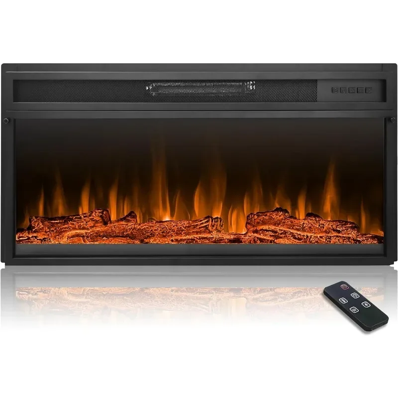 Electric Fireplace Insert with Remote,Adjustable Flame Brightness and Ember Bed Colors,Low Noise,You deserve it images - 6