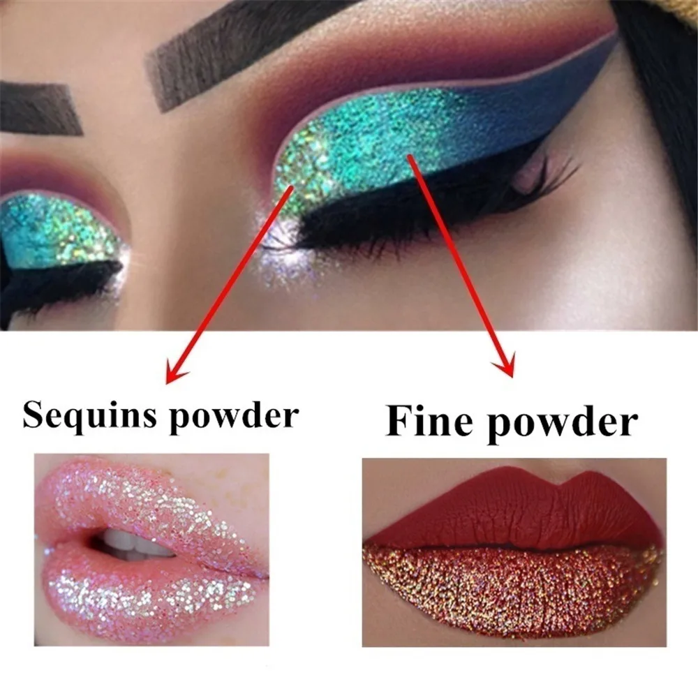Glitter Eyeshadow Mixed Color Shimmer Palette Long Lasting Diamond Eye Shadow Waterproof Mineral Powder Eye Shadow 6Pcs Random