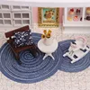 Dollhouse Miniature Items Carpet Mini Round Carpet Mat Decorations 1:6 1:12 BJD Dolls Doll House Accessories Pretend Play Toys 3