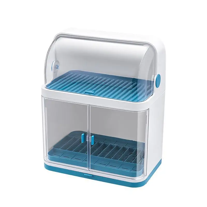 Kitchen Dish Rack Tableware Storage Box with Lid to Put Tableware, Dish Box, Drain Rack, Plastic Cupboard for Household Use