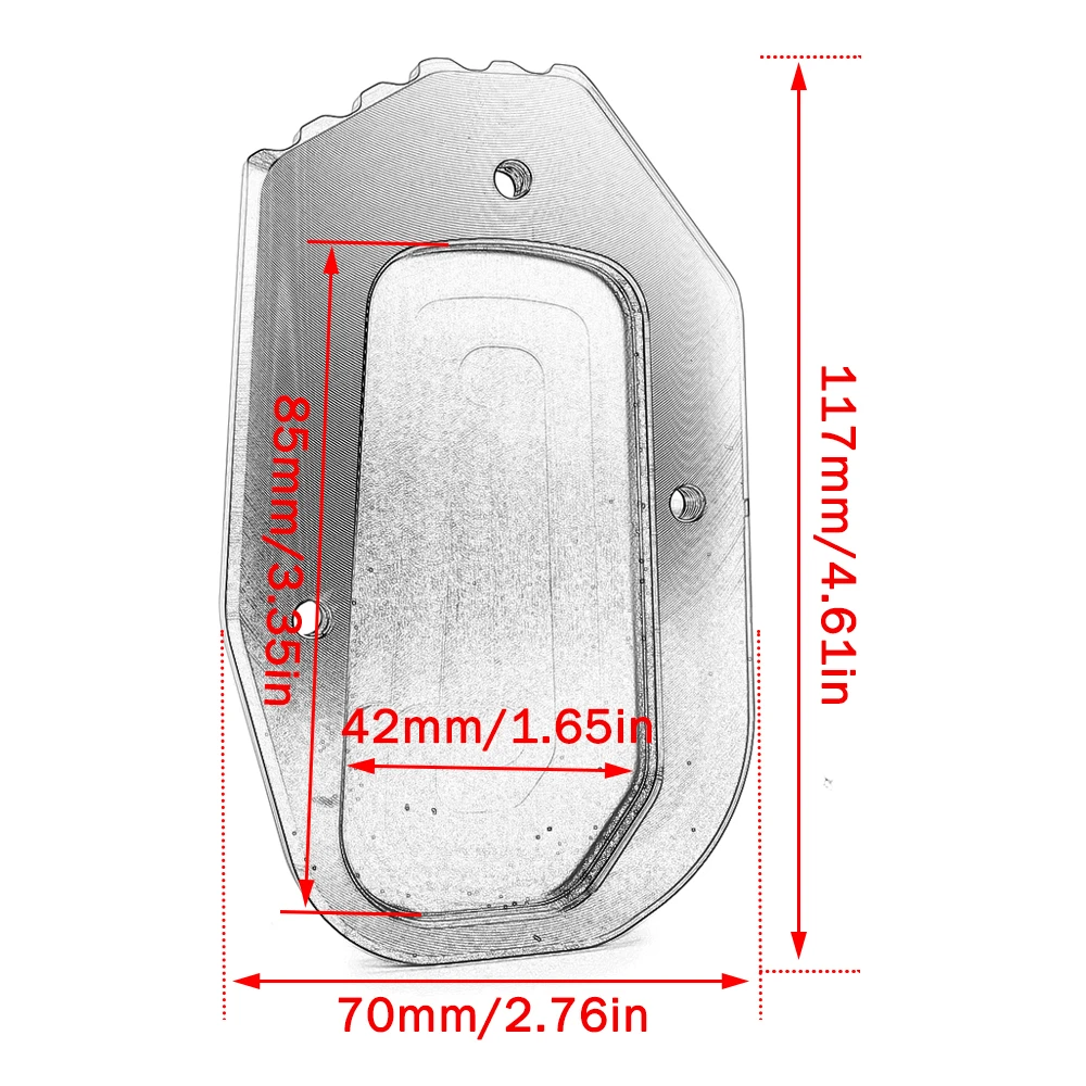 Kicks tand Extender für Harley Pan America 1250s Fuß Seitenst änder Verlängerung kissen Stütz platte vergrößerte Basis – Detail 2