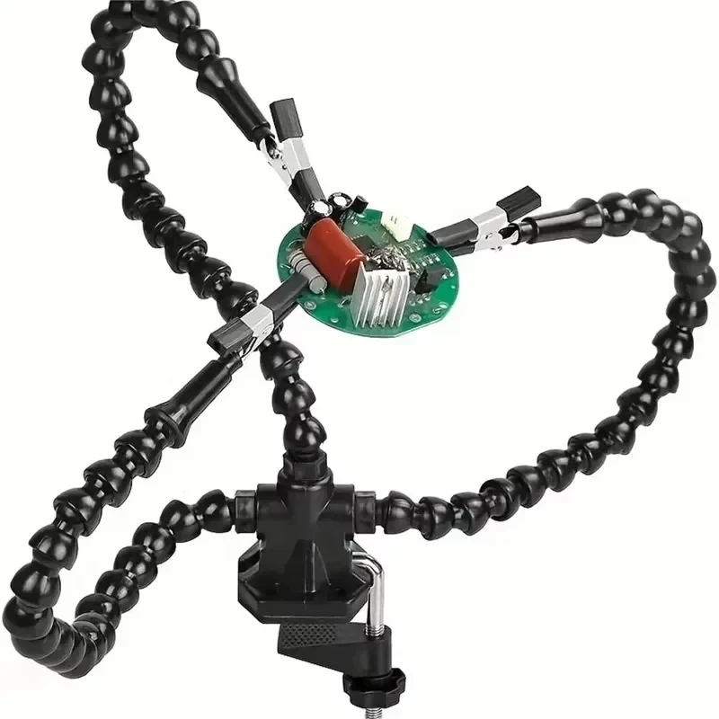 Soldering Station 3Pcs Flexible Arms Soldering Iron Holder Third Helping Hand Tool Pcb Welding Repair