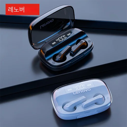 레노버 QT81 무선 이어폰 1200 mAh 블루투스 5.0 헤드폰, AI 컨트롤, 게임용 헤드셋, 스테레오 베이스, 듀얼 마이크, 소음 감소 3