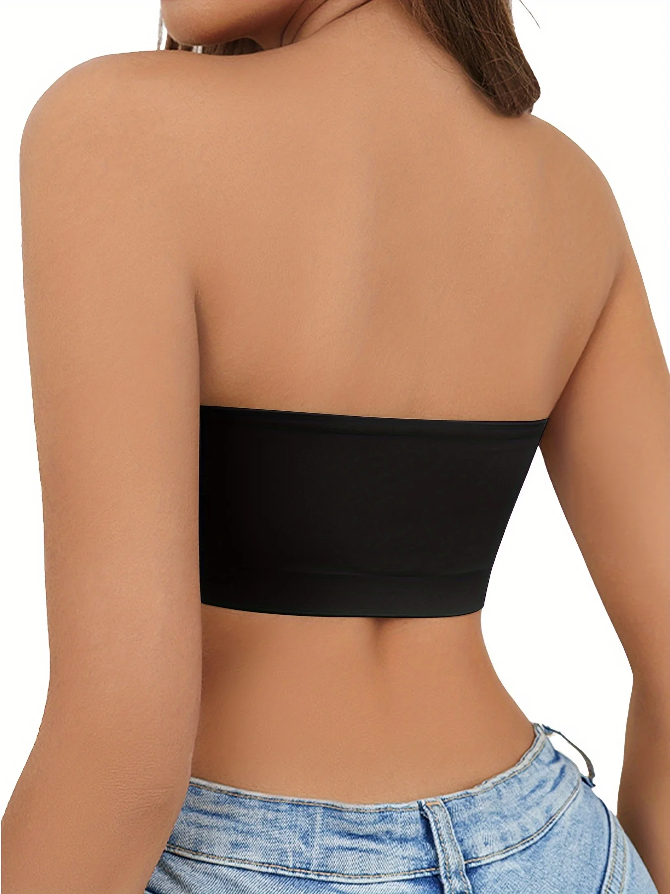 Women's Seamless strapless Bra-Invisible design High support seamless style front buckle non-slip grip solid color women lingerie bra