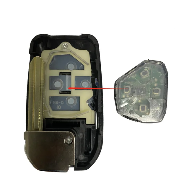 ที่ดีที่สุด KEY Blank Key Shell ดัดแปลงพลิกพับ Remote Key Shell สําหรับ Toyota RAV4 Wish Camry Hiac Corolla Hilux Fortuner 2-4 ปุ่ม 6