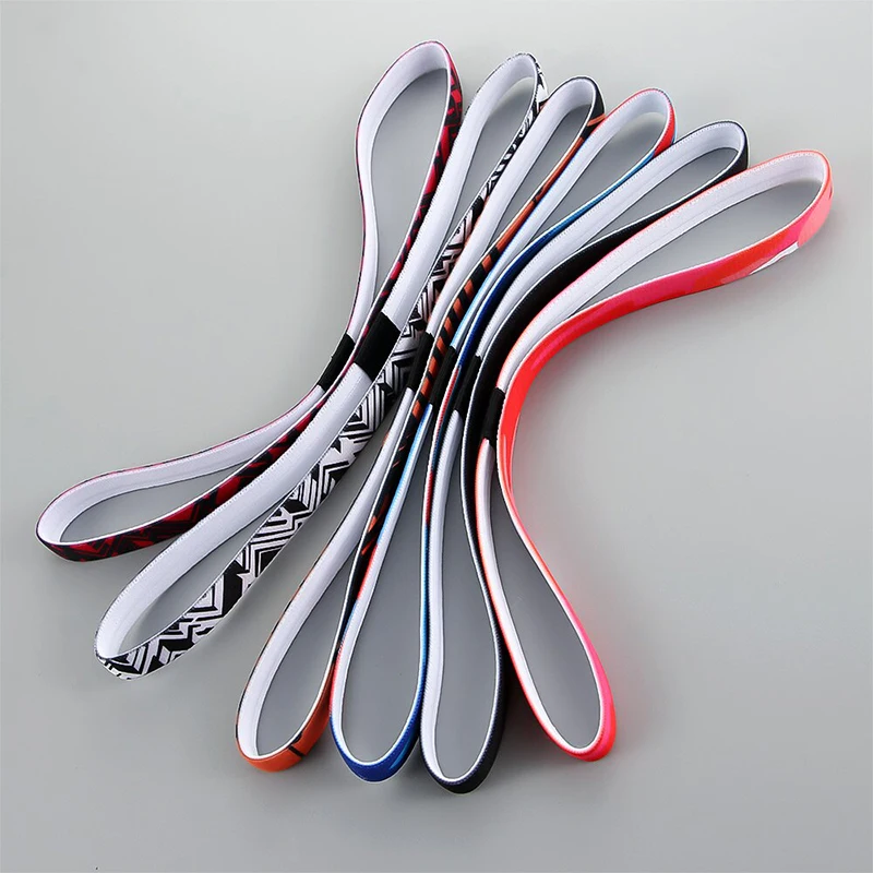 Candy Color Women Men Yoga Hair Bands Sports Headband Non-slip Running Elastic Rubber Sweatband Football Hair Accessories 6PCS sports headbands