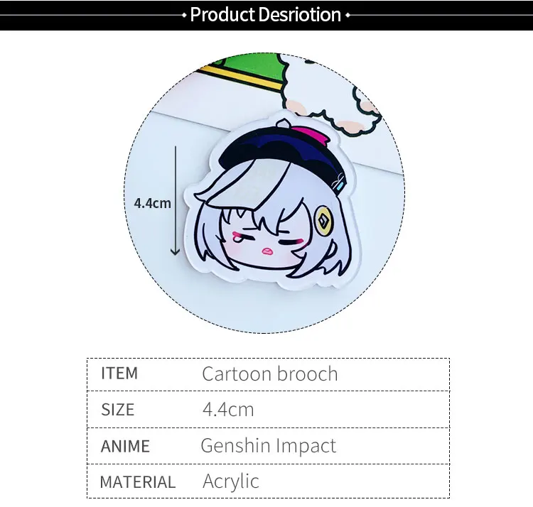 Game Genshin Impact Venti Keqing Xiao Pins  Button Brooch Chest Ornament Clothing for Backpacks Cosplay Itabag Collection