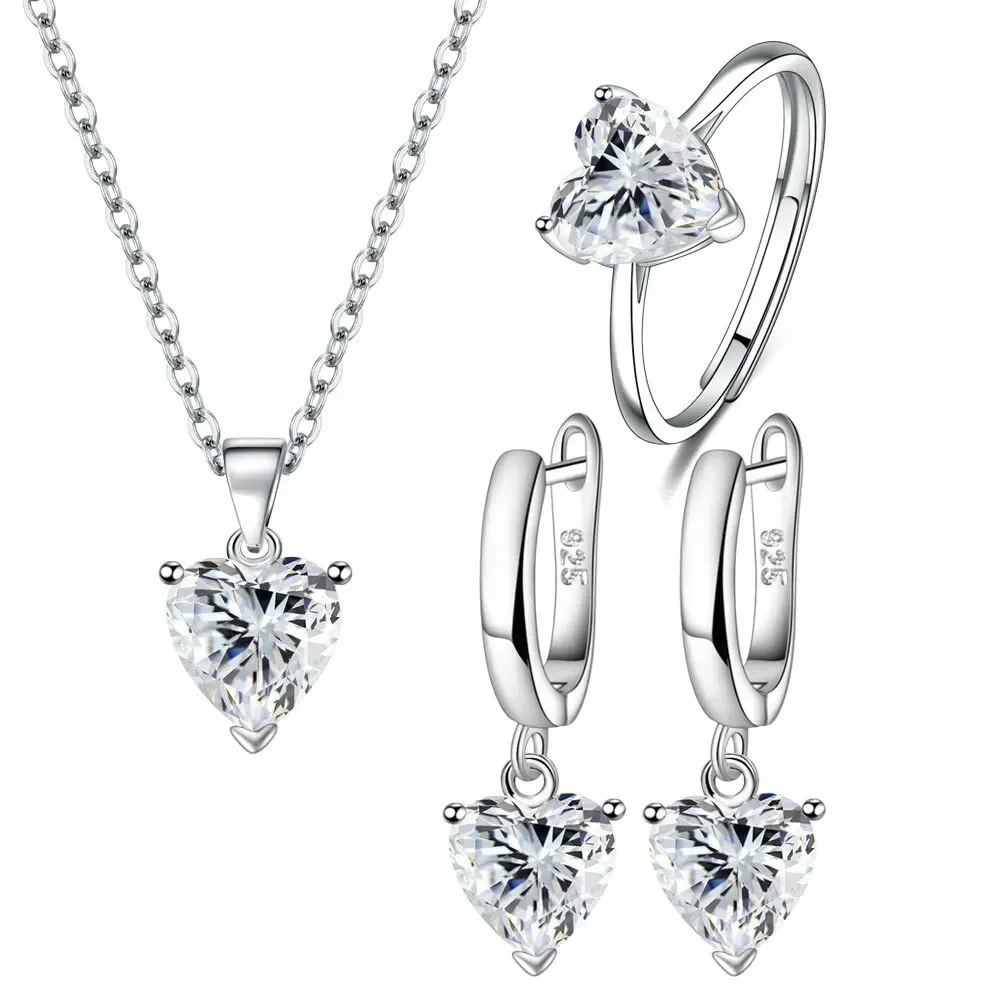Cheapest Silver Color Necklace Women Girls Holiday Gift Wedding Jewelry 6 Claw Cubic Zircon Pendant Engagement 5 Cheapest Silver Color Necklace Women Girls Holiday Gift Wedding Jewelry 6 Claw Cubic Zircon Pendant Engagement 5