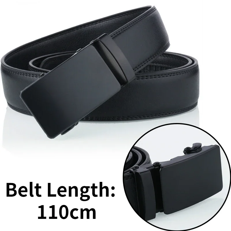 

2023 New Buckle Free Mens Belts 110cm Luxury Leather Belt for Men Automatic Buckle Waist Strap for Jeans Pants Male Waistband