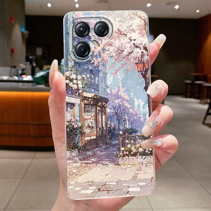 Aesthetic Luxury Soft Silicone Transparent TPU Phone Case Back Cover