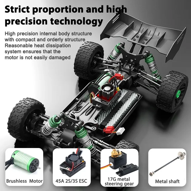 1:14 95KM/H Brushless RC Car Professional 4WD Electric High Speed Off-Road Remote Control Drift Toys for Kids VS WLtoys 144010 3