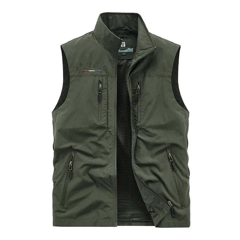 

Work Vest Men Summer Utility Sleeveless Jacket Motorcyclist Elegant Man Hunting Mesh Camping Coat Men's Pockets Fishing Clothing