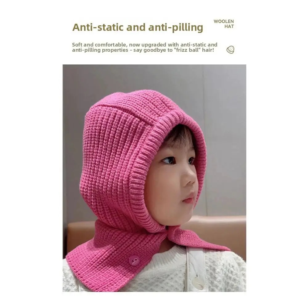 Thick Knitted Unisex Kids Beanie Cap Warm One Piece Hat
