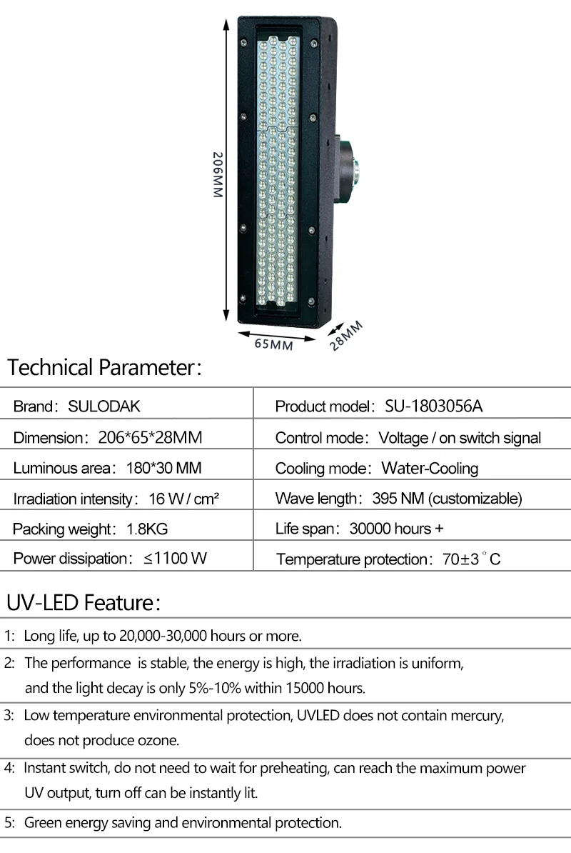Description Picture 2 of itemUV Guide Belt Machine High-power Water-cooled LED Curing Lamp 1050W 385nm 395nm Ultraviolet Lamps Glue/Resin/Oil Ink Cure