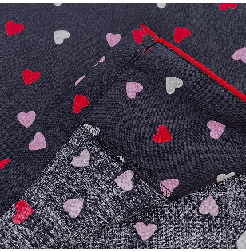 Pajamas for Women Victorian Era Summer Love Print cotton Pajama Sets for Women Cute Shorts Cardigan Women's Pajamas Sleepwear