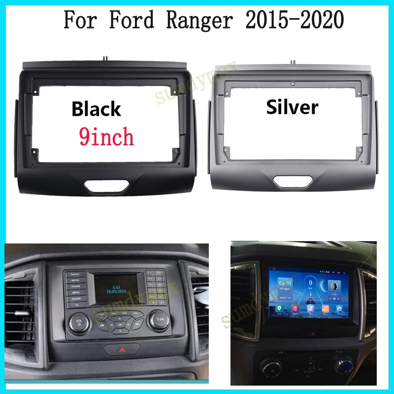 

2din 9inch android Car Radio Fascia Frame for Ford Ranger EDGE Everest Pickup 2014-2020 car Panel Dash Kit Trim Bezel Fascias