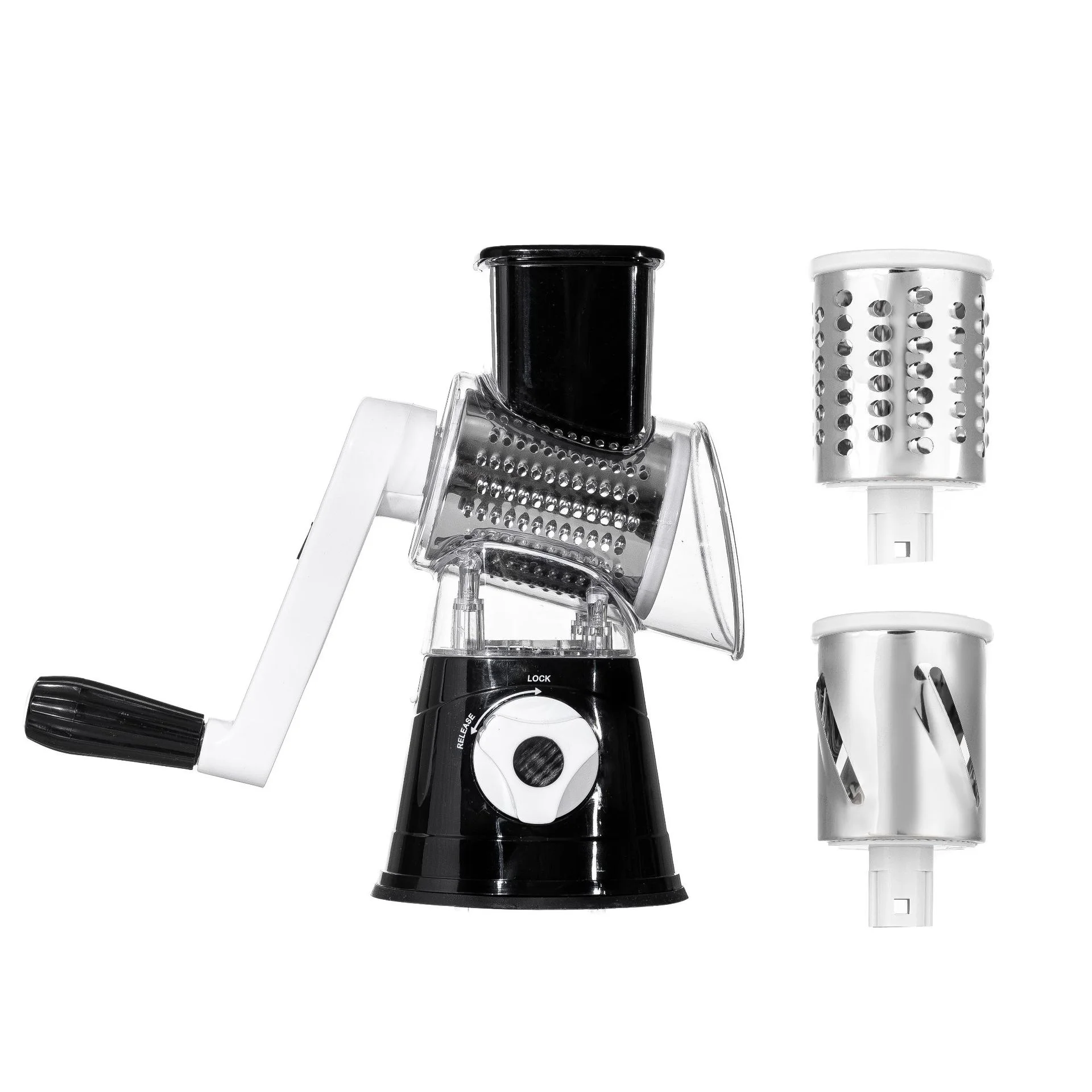 3-in-1 Manual Vegetable Shredder & Cheese Grater, Handheld Chopper with Stainless Steel Blades for Salad Prep