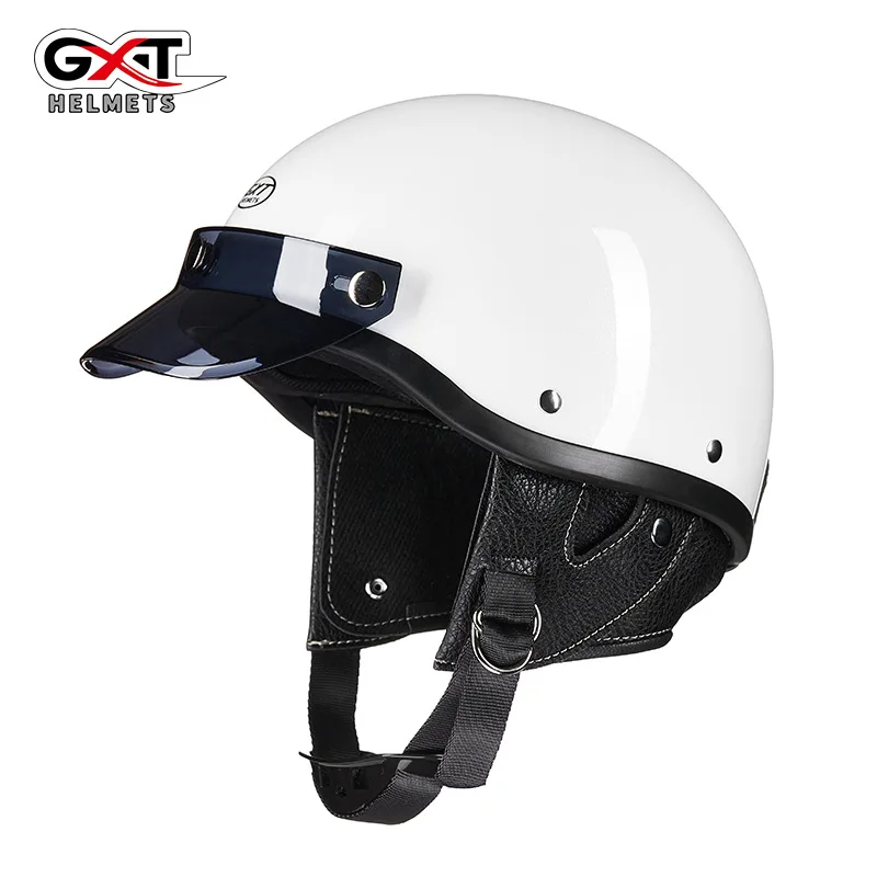 

GXT Half Face Korea Style Motor Helmet Vintage Dot Approved Pilot Helmet Cafe Racer Summer Riding Scooter Jet Capacete Para Moto