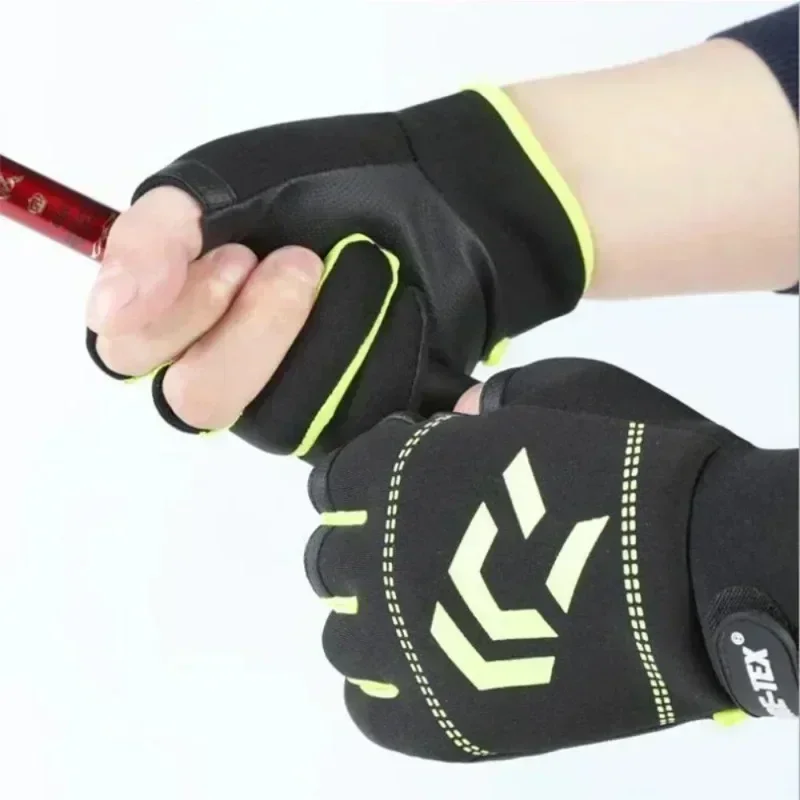 Fishing Takeout Express Three Fingers Bare Fingers Men's and Women's Gloves Ice Silk Touch Screen Sports Cycling Gloves fingerless gloves fishing gloves cycling gloves