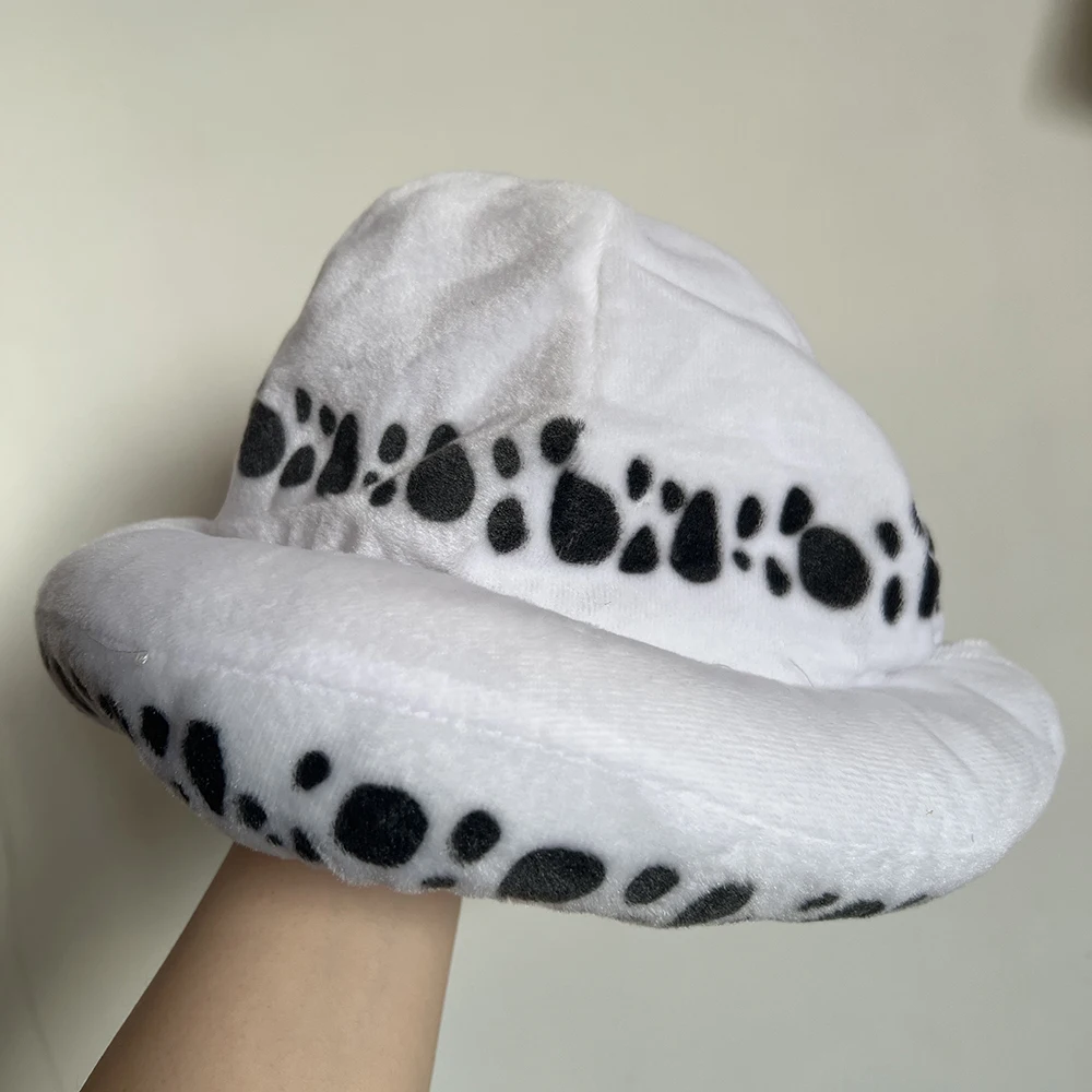 Cosplay Hat Anime Trafalgar Law Cosplay Hats Halloween Party Costumes Caps White Hat Soft Bowler Hat Masqurade Decor Fancy Dress