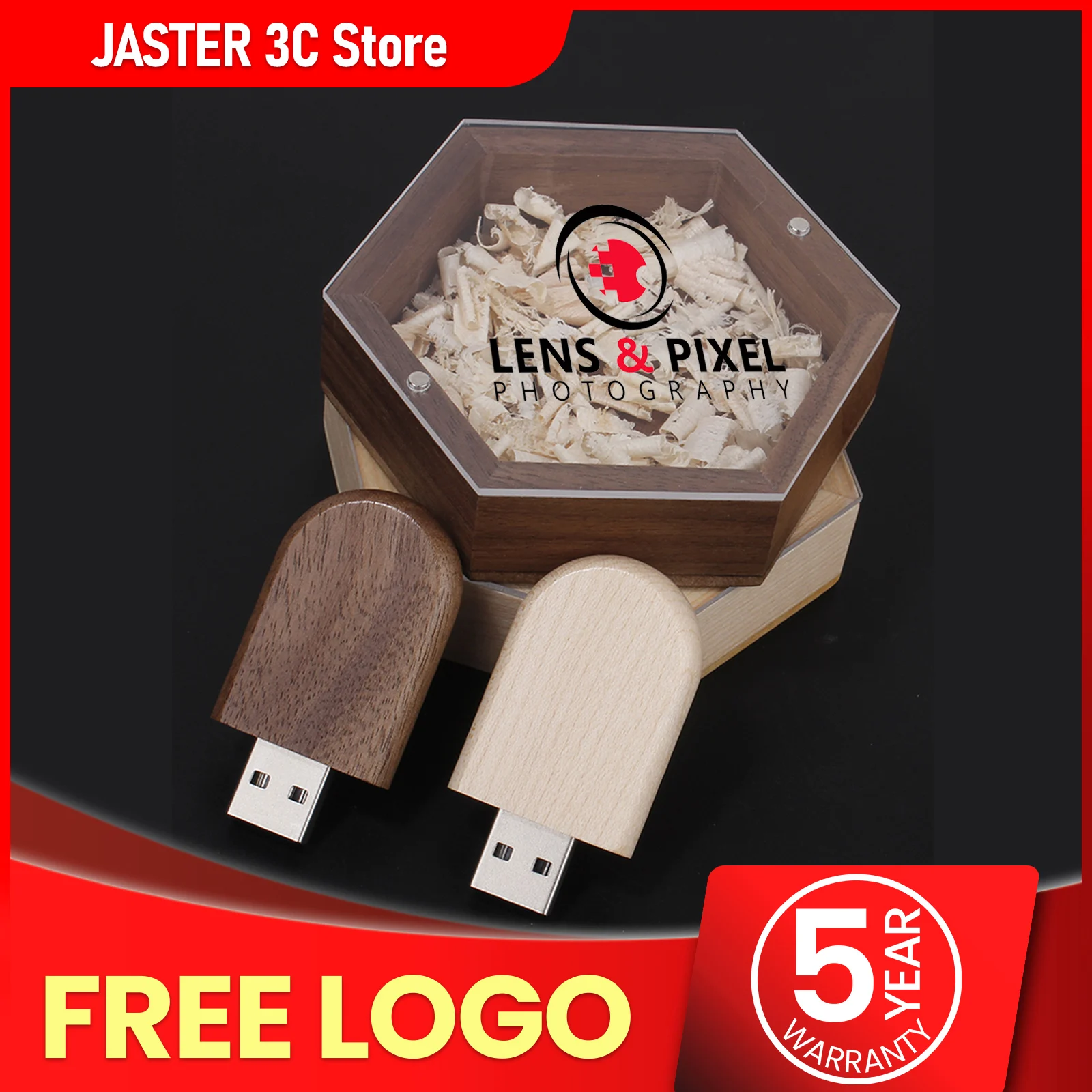 Free Custom Logo USB Flash Drive 128GB Color Printing Pen Drive 64GB  Transparent Lid Box Memory Stick Wedding Gift Pendrive 32GB - AliExpress, image size:1600x1600