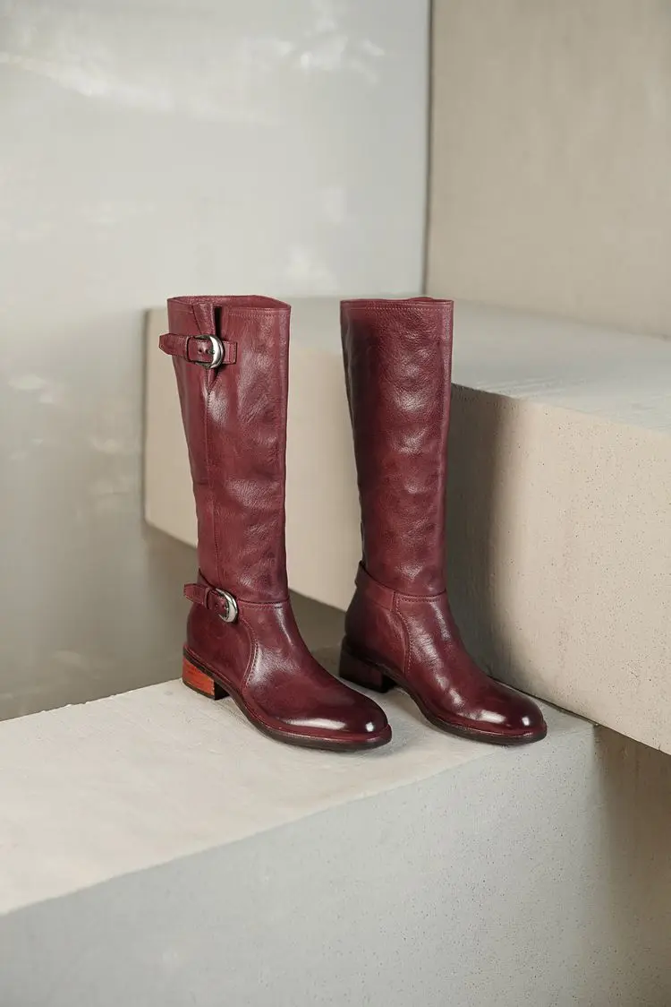 Genuine Leather Riding Knight Boots Detail 2