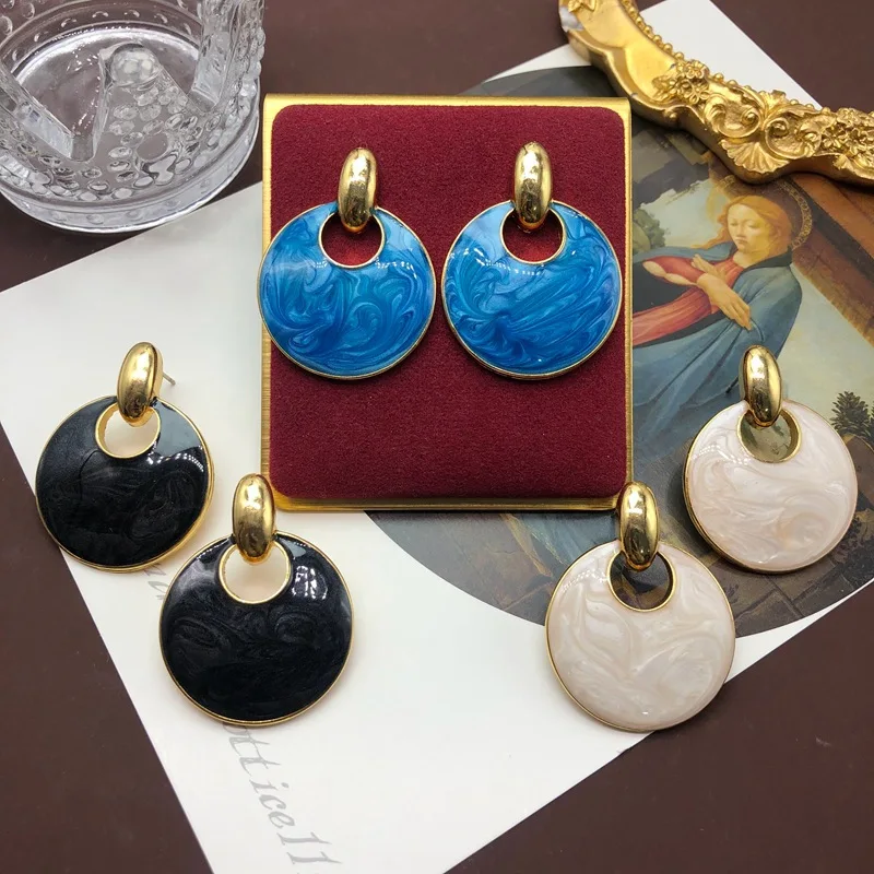 

Vintage Palace Style Personalized Simple Fashion Colorful Enamel Earrings