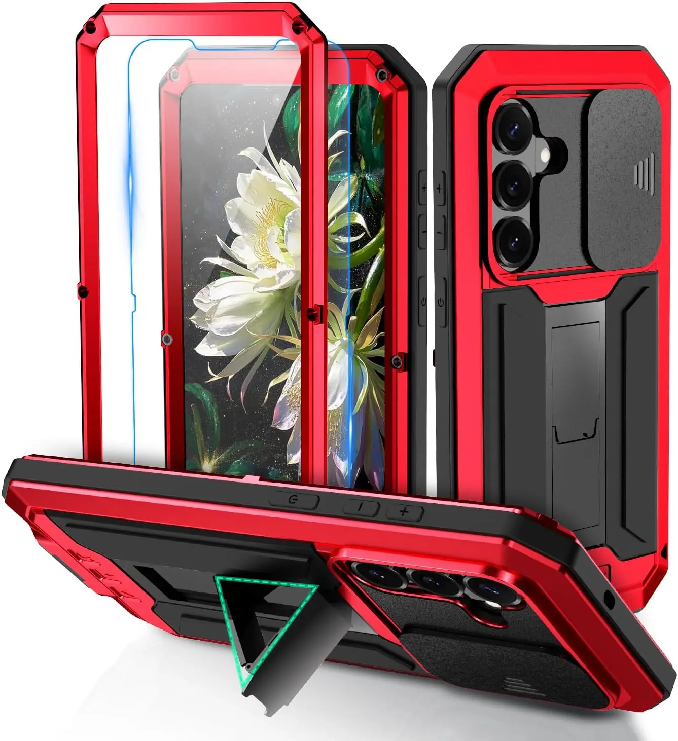 Heavy Duty Military Grade Shockproof Aluminum Case with Built-in Stand and Camera Protection