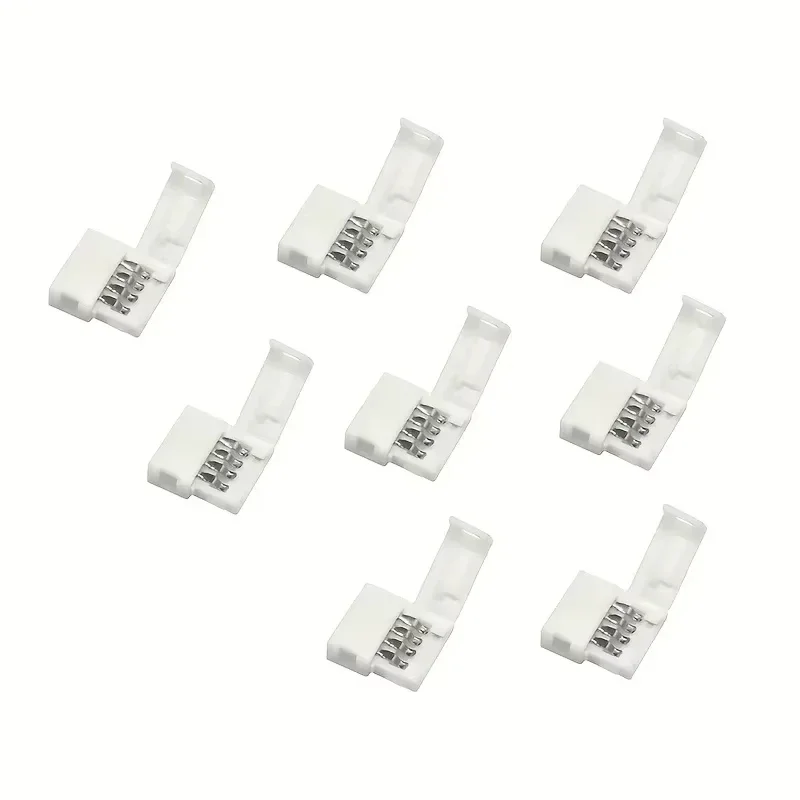 LED Strip Connector 10pcs 8mm 10mm 2 Pin 4 Pin 3528 5050 RGB Single Color Solderless PCB Board Wire Free Welding Connectors